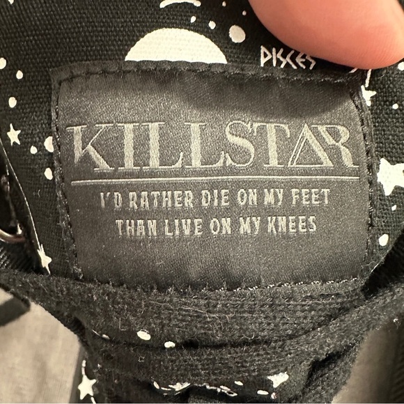 Sz. 9 Killstar Star Map Zodiac platform high tops, lace up front, goth - Picture 12 of 14